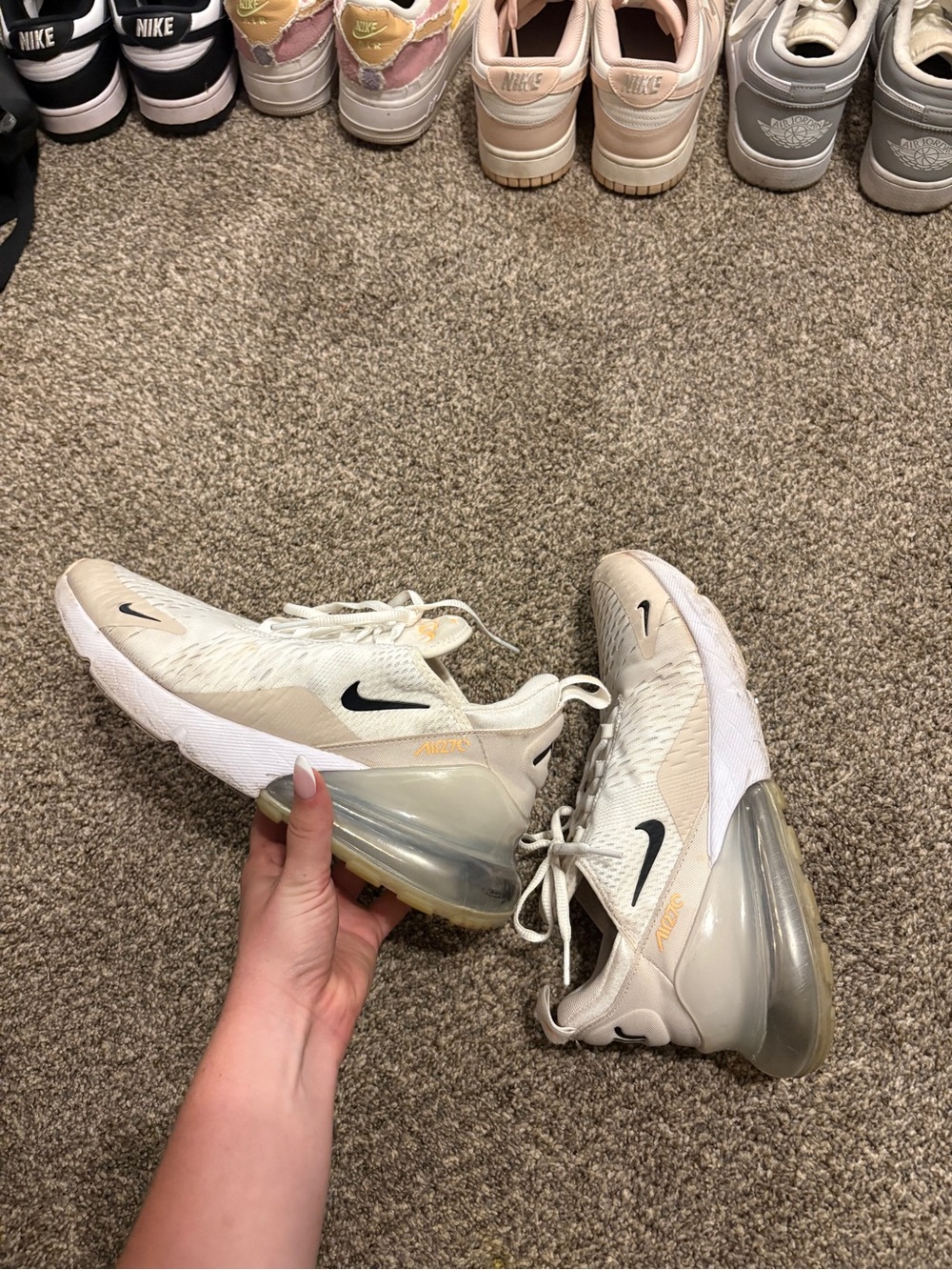 Nike Women’s Air Max 270 Sneakers — Cream/Black